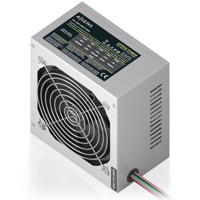 AISENS Fuente de Alimentación ATX 500W Plata OEM